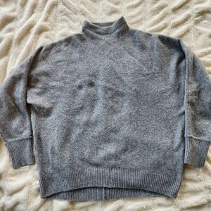 Loft gray Sweater size Large wool, acrylic, polyester, nylon, spandex bl…